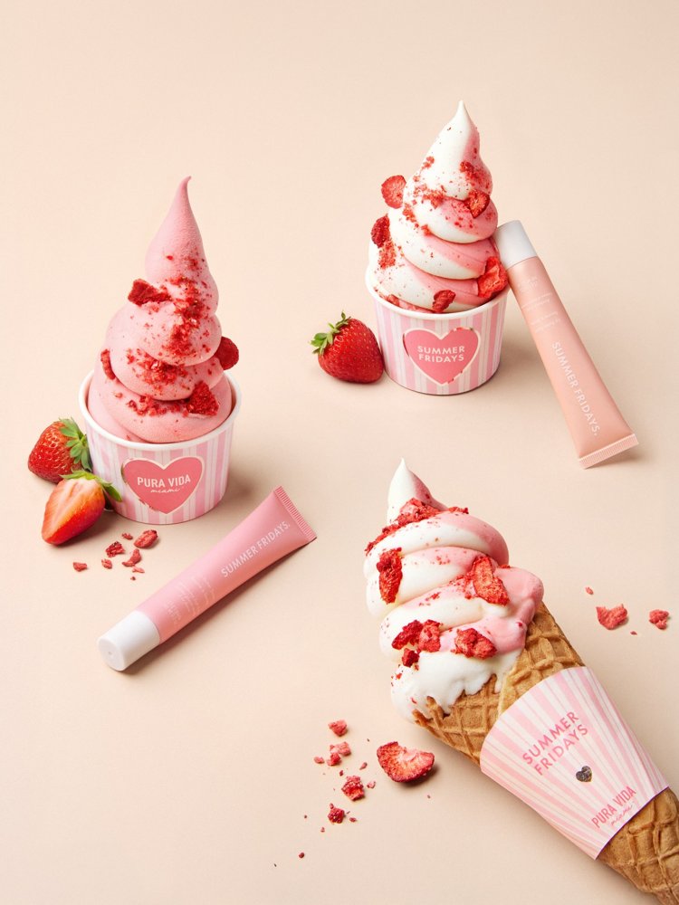 Strawberry gelato with Summer Fridays