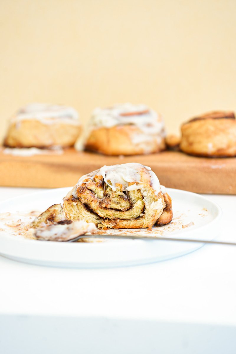Bitten cinnamon roll