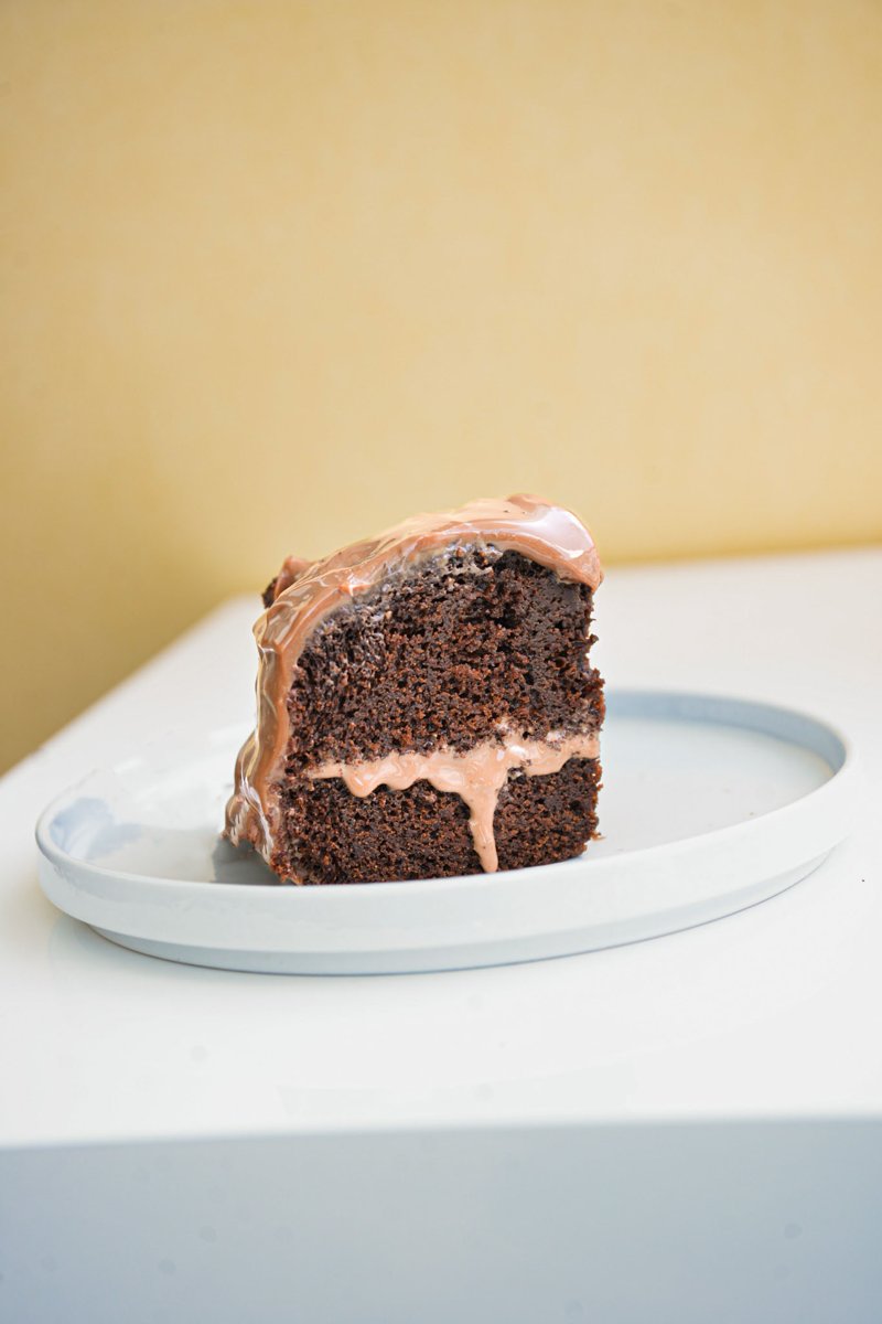 Slice of chocolate cake